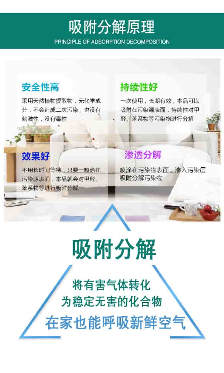 吸附分解原理，吸附分解，將有害氣體轉化為穩(wěn)定無害的化合物，在家也能呼吸新鮮空氣